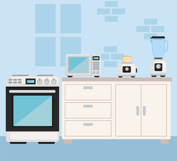οικιακές συσκευές κουζίνας - Διάνυσμα, εικόνα