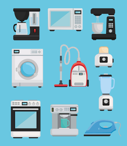 icons home appliances - Vetor, Imagem