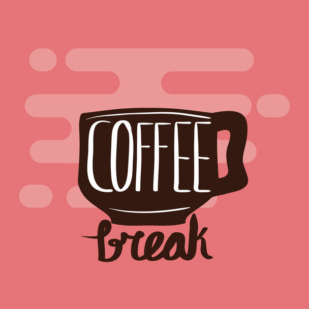 posztert egy csésze kávéval - Vektor, kép