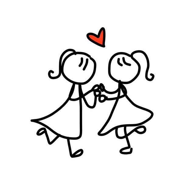 Dibujos animados del mismo sexo pareja boda
 - Vector, imagen