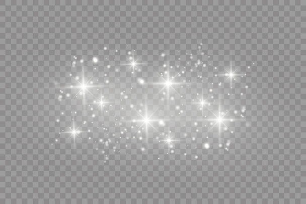 Bílé jiskry světlo, jiskřící magické částice prachu - Vektor, obrázek