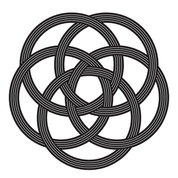 Kręgi splecione, celtycki węzeł. Ilustracja wektora EPS 10 - Wektor, obraz
