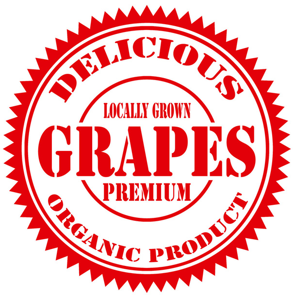 Grapes-stamp - Vector, Image