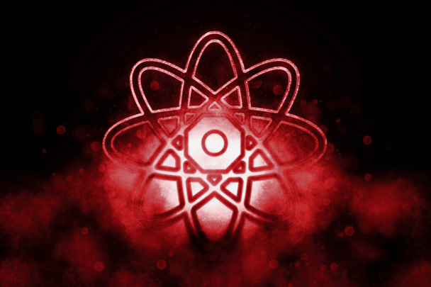 Atom Symbol, Atom Icon, Science, Blue symbol - Foto, immagini