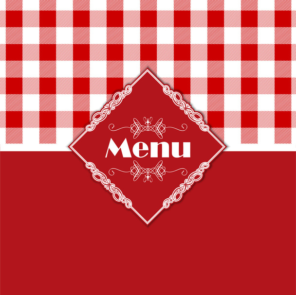 Diseño de menú de patrón de Gingham
  - Vector, Imagen