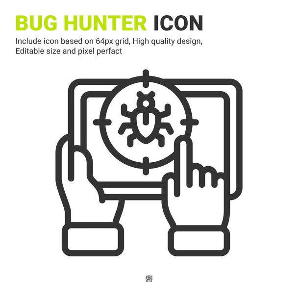 Pest control icon vector with outline style isolated on white background. Vector illustration bug sign symbol icon concept for digital farming, technology, industry, agriculture, apps and all project - Vector, Image