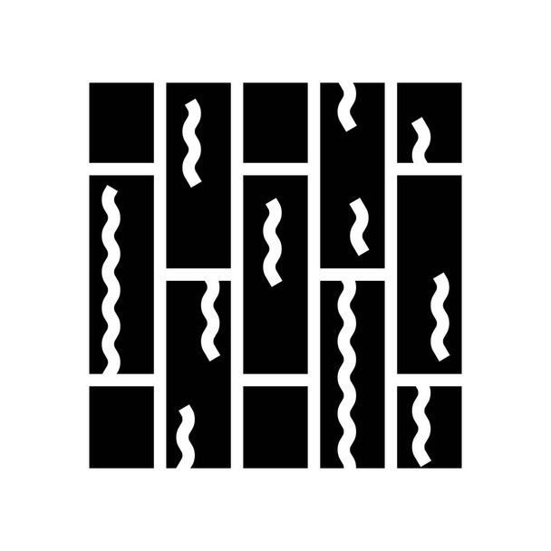 bamboe vloer glyph pictogram vector illustratie - Vector, afbeelding
