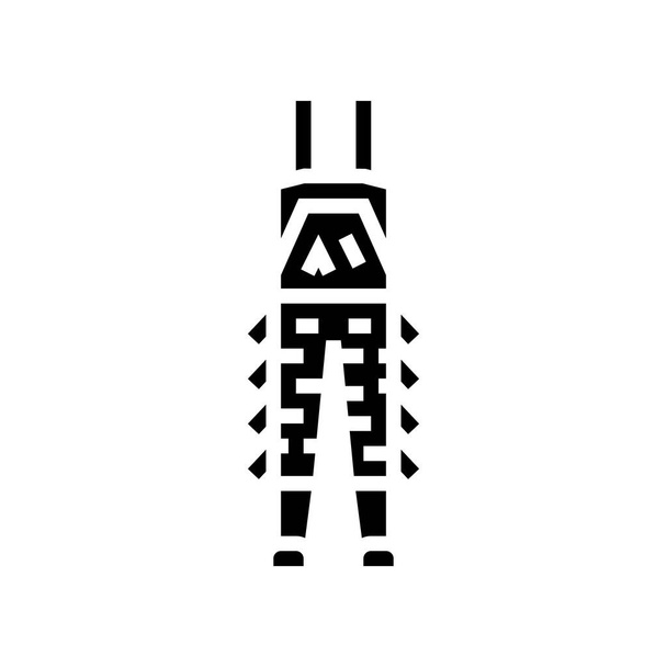 álcázott nadrág vadászati glyph ikon vektor illusztráció - Vektor, kép