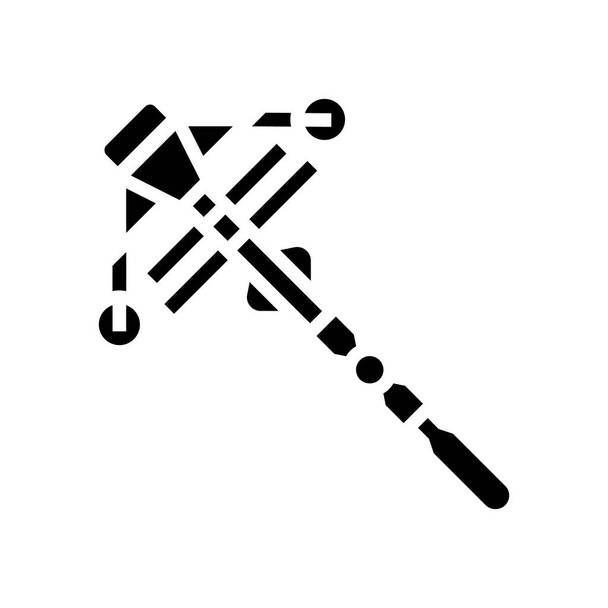 caza ballesta glifo icono vector ilustración - Vector, Imagen