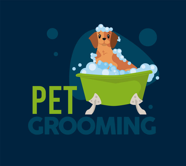 Pet grooming of dog cartoon - Vecteur, image