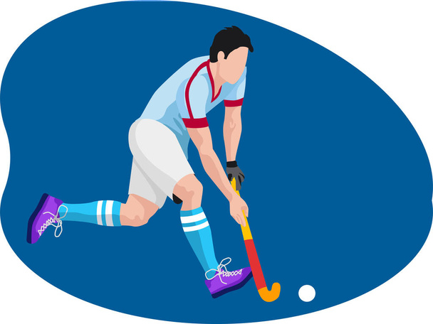 Male hockey player illustration - Vector, Image