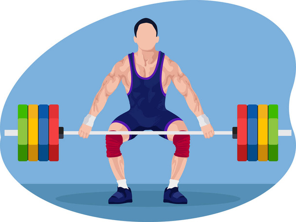 Illustrazione del bodybuilding del sollevatore di pesi maschio. - Vettoriali, immagini