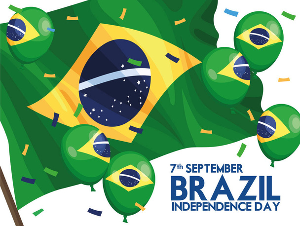κάρτα ανεξαρτησίας brazil - Διάνυσμα, εικόνα