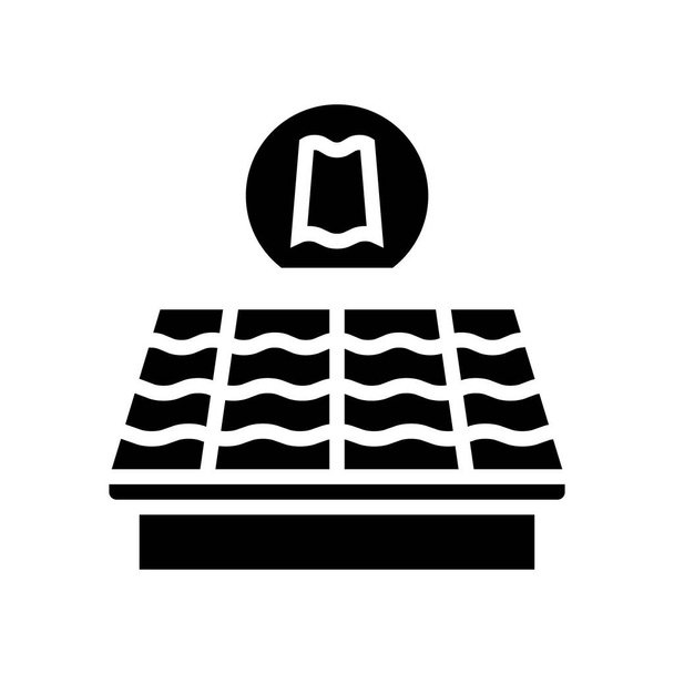 slate roof glyph icon vector illustration - Vector, Image