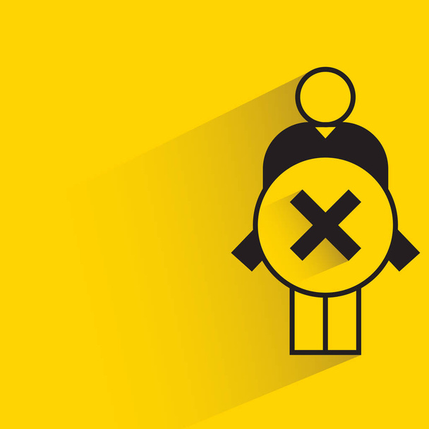 personas icono de marca equivocada en el fondo amarillo - Vector, imagen