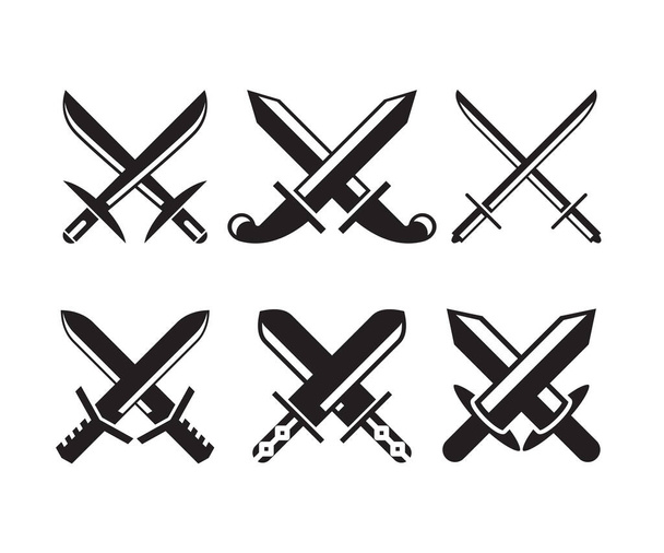 espadas cruzadas símbolo vector ilustración - Vector, imagen