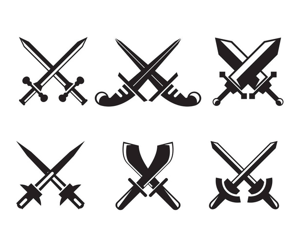 espadas cruzadas símbolo vector ilustración - Vector, Imagen