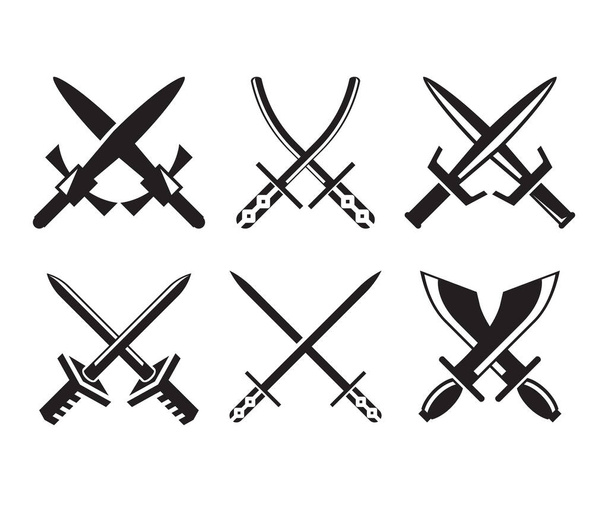 krzyżowane miecze symbol wektor ilustracji - Wektor, obraz