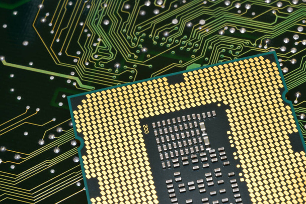 detail of CPU Processor over electronic board - Fotoğraf, Görsel