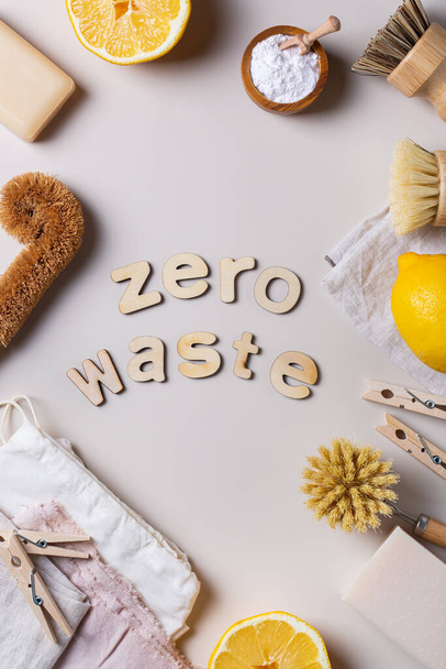 Zero waste set von kunststofffreien Küchenutensilien - Foto, Bild