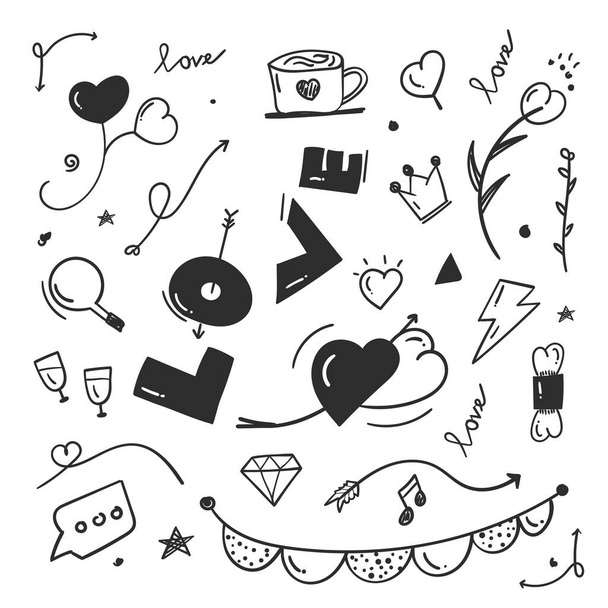 abstraktní čmáranice čmáranice prvky. koncept love doodle. - Fotografie, Obrázek