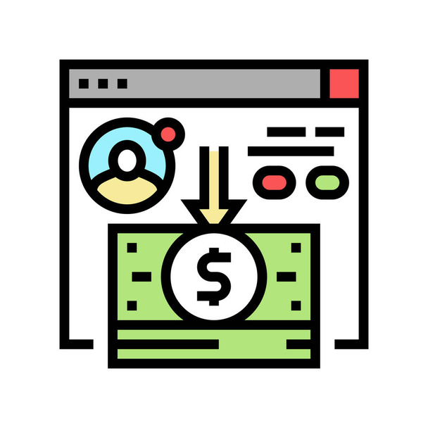 geld opnemen kleur pictogram vector illustratie - Vector, afbeelding