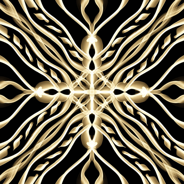 Zökkenőmentes absztrakt geometriai díszítő felületi minta arany színű ismétlődő szimmetrikusan. Használat divattervezéshez, lakberendezéshez, tapétákhoz és ajándékcsomagokhoz. - Fotó, kép
