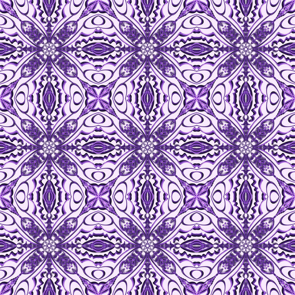 Naadloze abstracte geometrische bloemen monochrome oppervlak patroon met symmetrische vorm horizontaal en verticaal herhalen. Gebruik voor mode-ontwerp, huisdecoratie, wallpapers en cadeaupakketten. - Foto, afbeelding