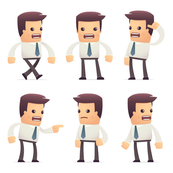 set of manager character in different poses - Vector, Image