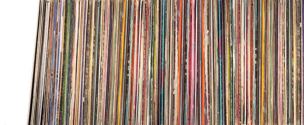Hromada starých vinylových desek. pozadí detailu - Fotografie, Obrázek