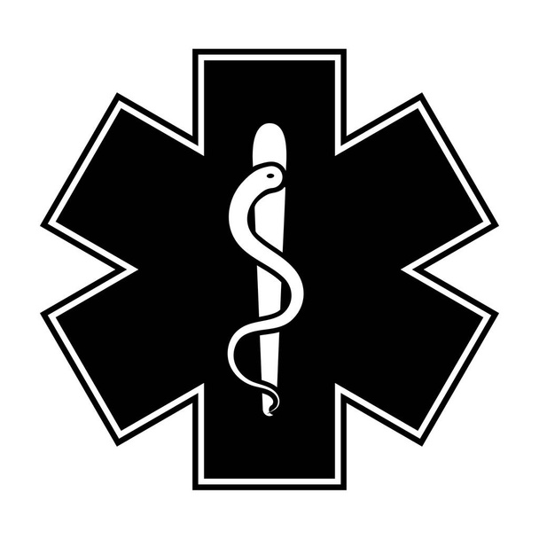 Serpent médical étoile de vie - Vecteur, image