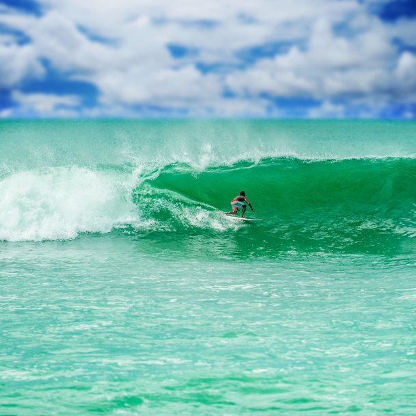 Athletic surfer with board - Foto, Imagem
