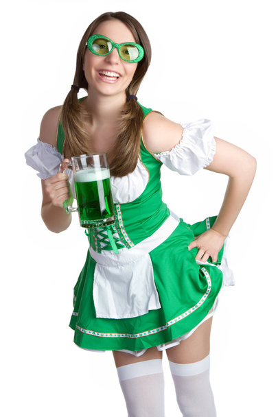 Saint Patricks Day beer girl - Фото, зображення