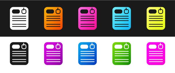 Set Dossier folder icon isolated on black and white background. Vector - Vector, Image