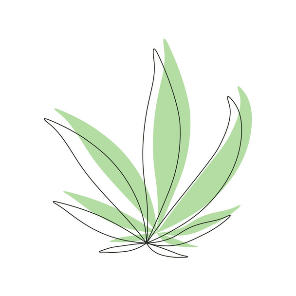 Знак зеленого конопель логотип Ілюстрація на білому
 - Фото, зображення