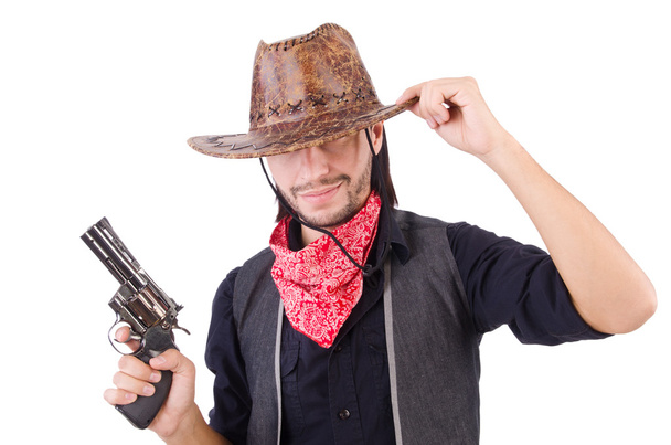 Cowboy aseen kanssa
 - Valokuva, kuva