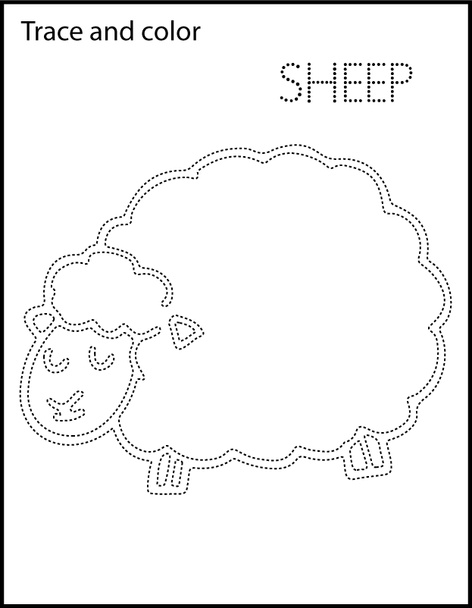 Печатная раскраска для детского сада и детского сада Отслеживание животных и имён - Фото, изображение