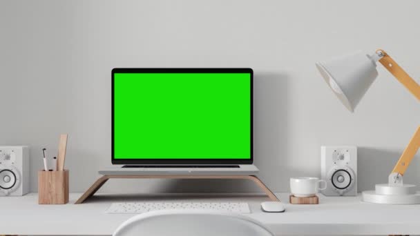 Ein Desktop-Computer auf einem Schreibtisch - Filmmaterial, Video