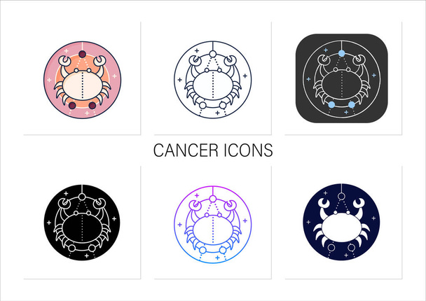 Conjunto de ícones de câncer - Vetor, Imagem