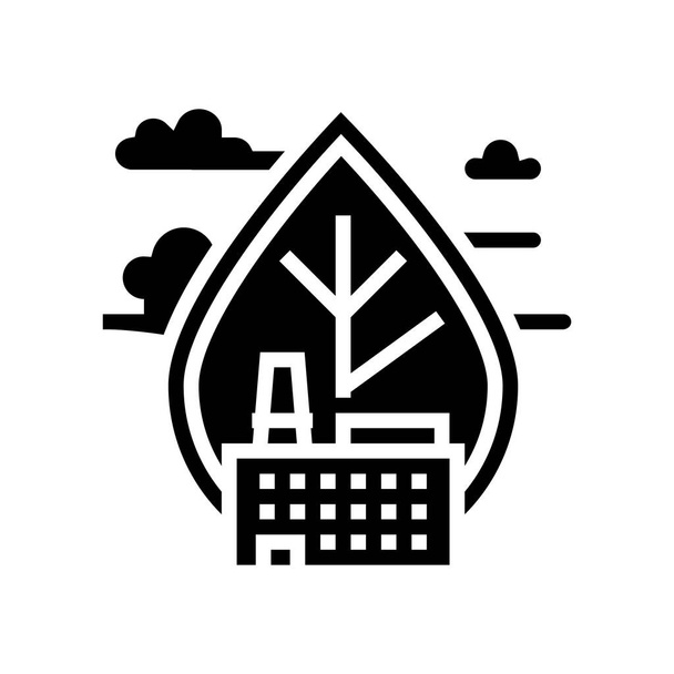 illustration vectorielle d'icônes de glyphe sur les émissions atmosphériques et la qualité de l'air ambiant - Vecteur, image
