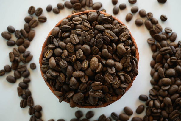 Fondo de granos de café orgánicos
 - Foto, imagen