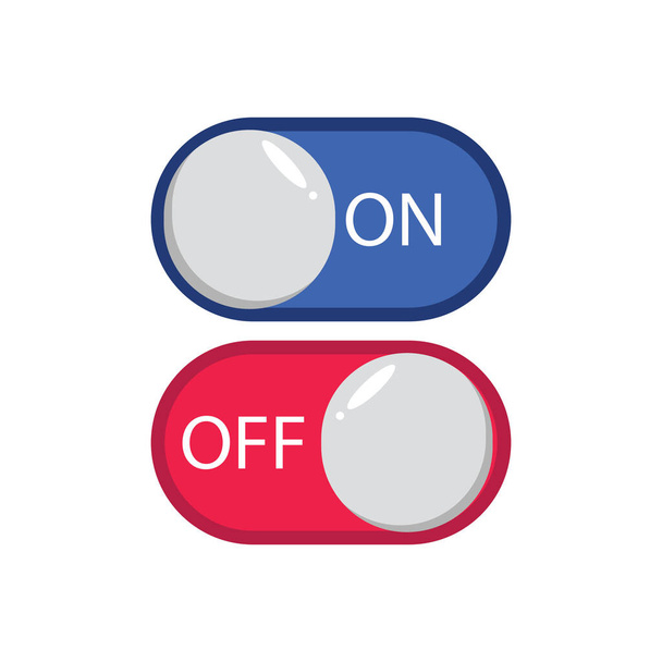 Включение и выключение переключателя кнопки Icon.Vector Illustration. Изолированный на белом фоне. - Вектор,изображение