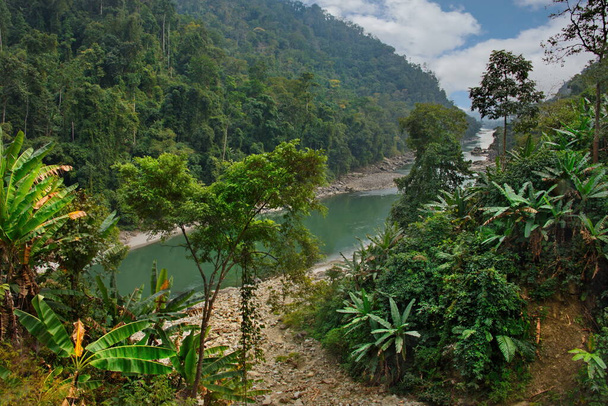 Doğu Hindistan, Arunachal Pradesh, Kameng Nehri (Brahmaputra Nehri 'nin sağ kolu). Güney Himalayalar 'ın çalkantılı nehirleri. - Fotoğraf, Görsel