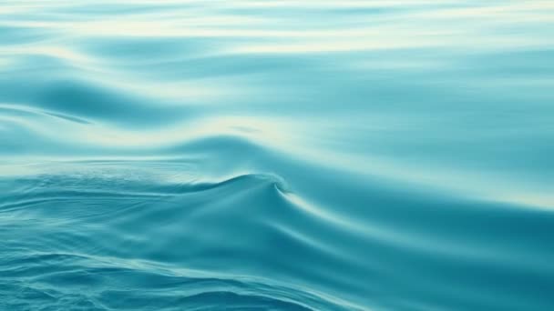 Aquamarijn golvende achtergrond. De zeespiegel beweegt soepel en vormt een rimpel. De natuur is vredig en sereen, de diepblauwe Noordelijke Stille Oceaan. Genomen op een cruiseschip. - Video