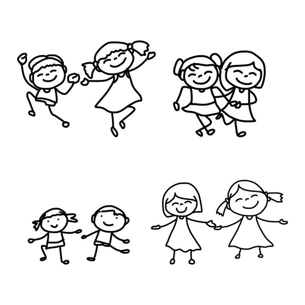 cartoon szczęśliwe dzieci bawiące - Wektor, obraz