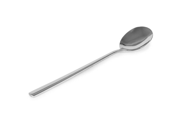 cucchiaio argento isolato su sfondo bianco. - Foto, immagini