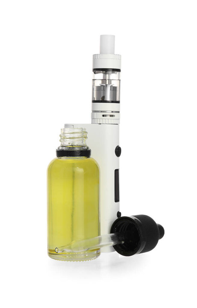 Vape mod with oil on white background - Foto, immagini