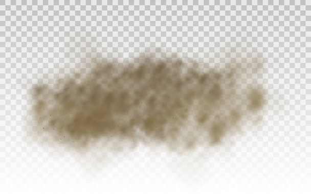 Flying sand, brown dust cloud, wind sandstorm. - Vector, Image