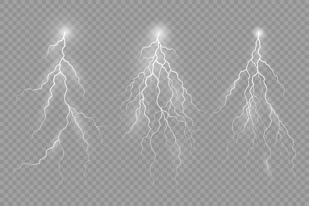 The effect of lightning and lighting thunderstorm. - Vector, Image
