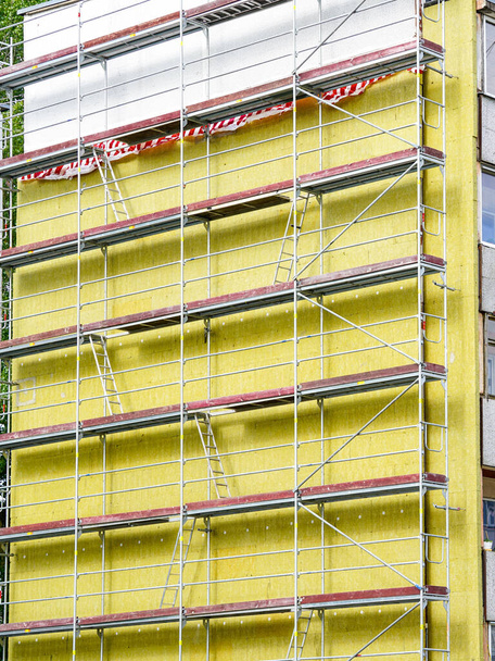 house exterior wall heat insulation with mineral wool slabs - Photo, Image